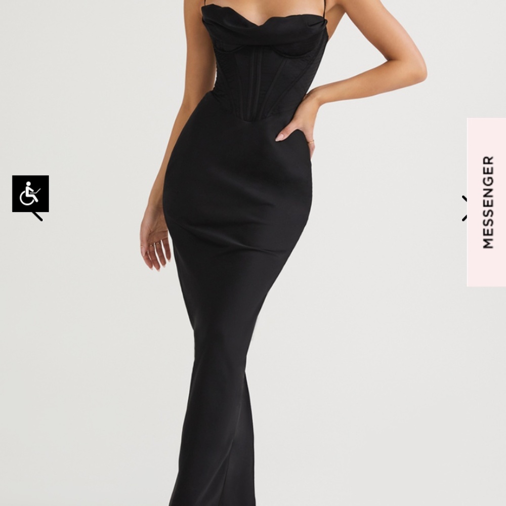 House of CB CHARMAINE BLACK CORSET MAXI DRESS
